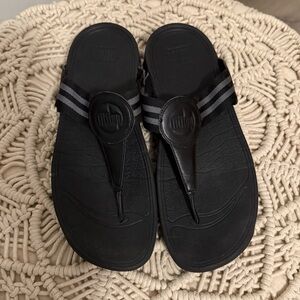 Fitflop Women’s Flip-Flops with Gray Stripes